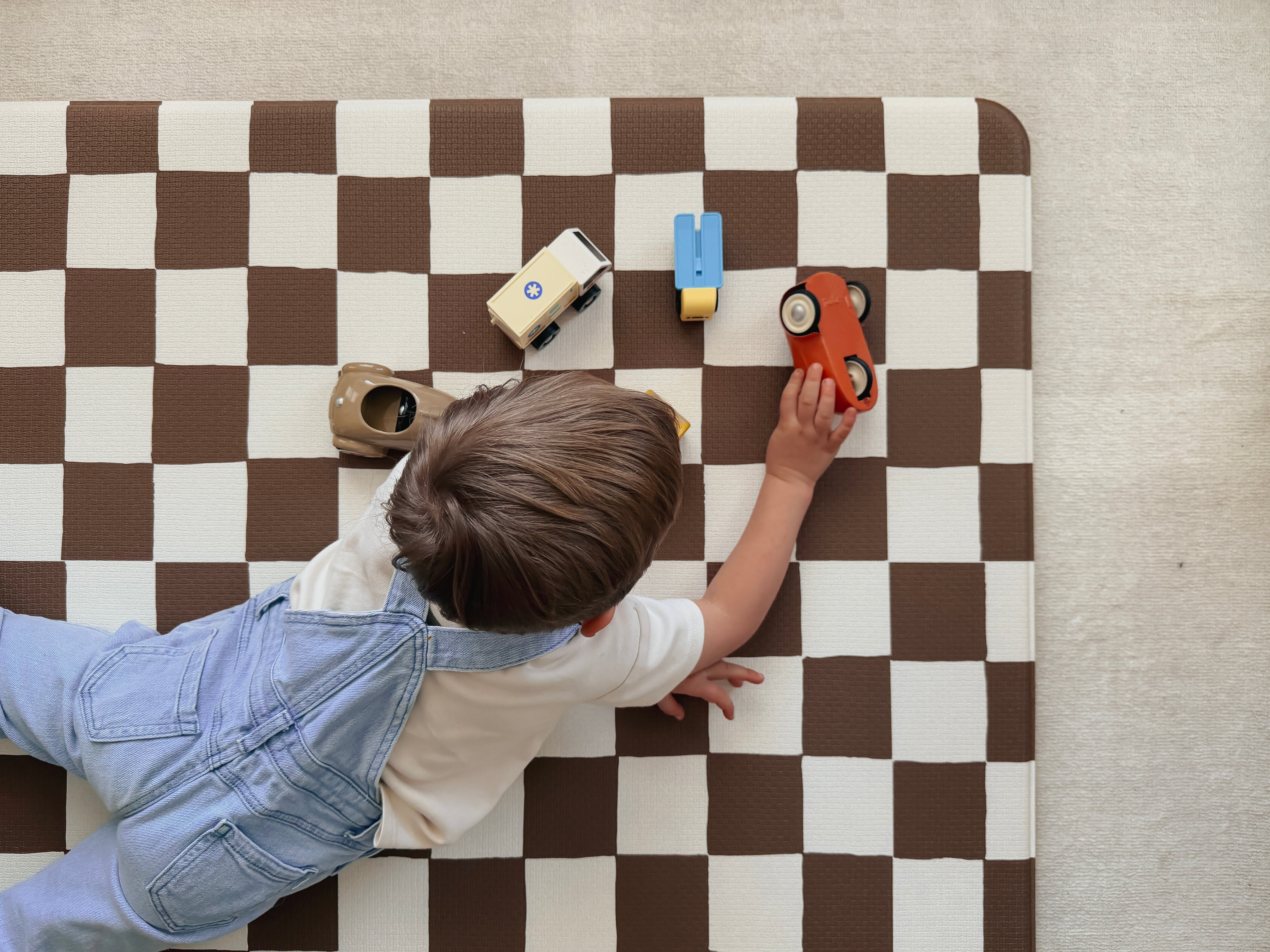 Little Bot Baby Play Mat (Ofie mat, Toffee Checkerboard and Road