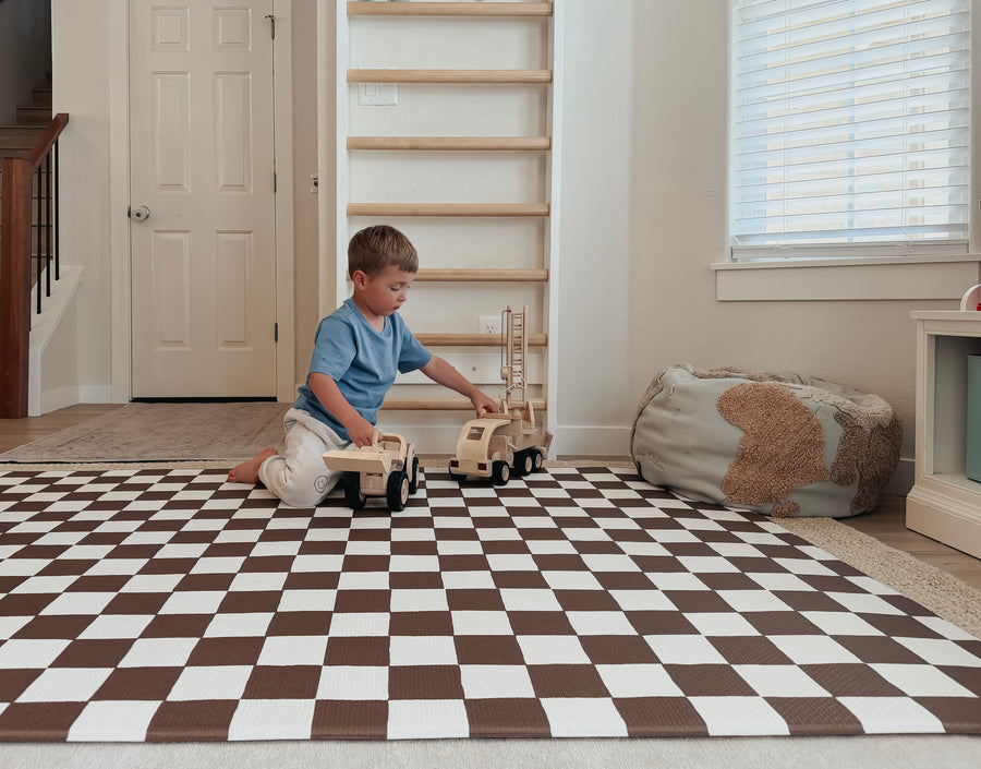 Little Bot Baby Play Mat (Ofie mat, Toffee Checkerboard and Road